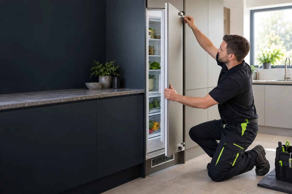 Integrated Fridge Installation carried out by a professional appliance installer