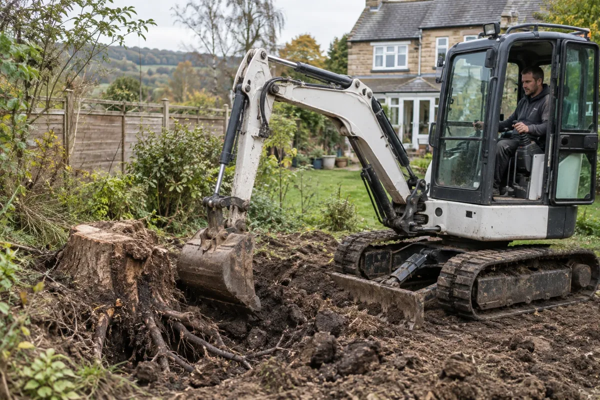 Stump excavation work