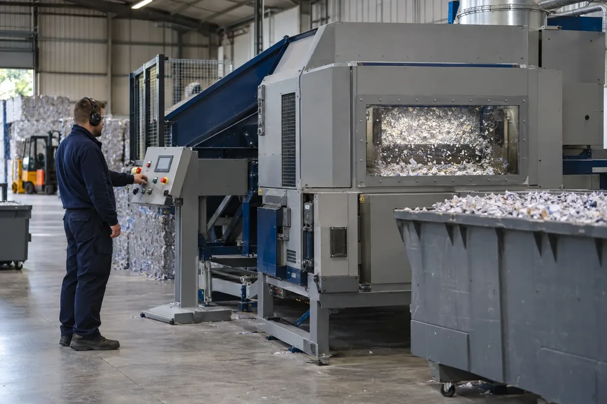 On site document shredding work