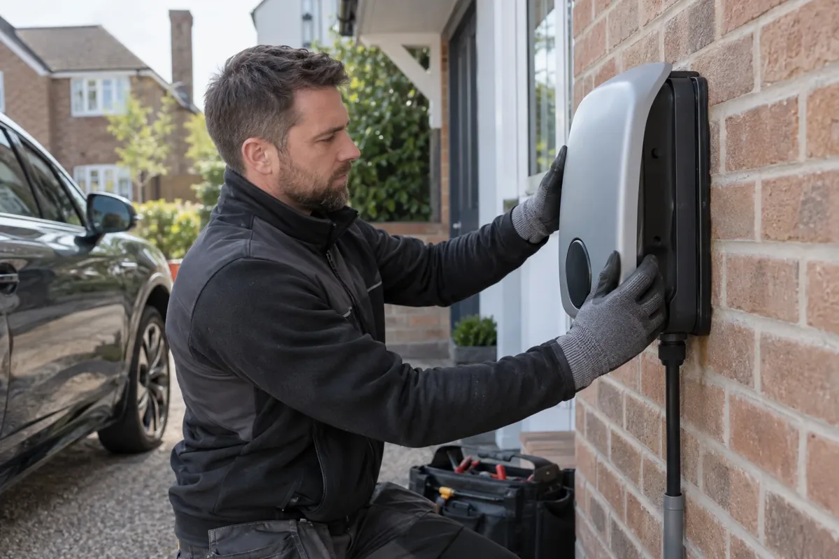 Home EV charger installation work