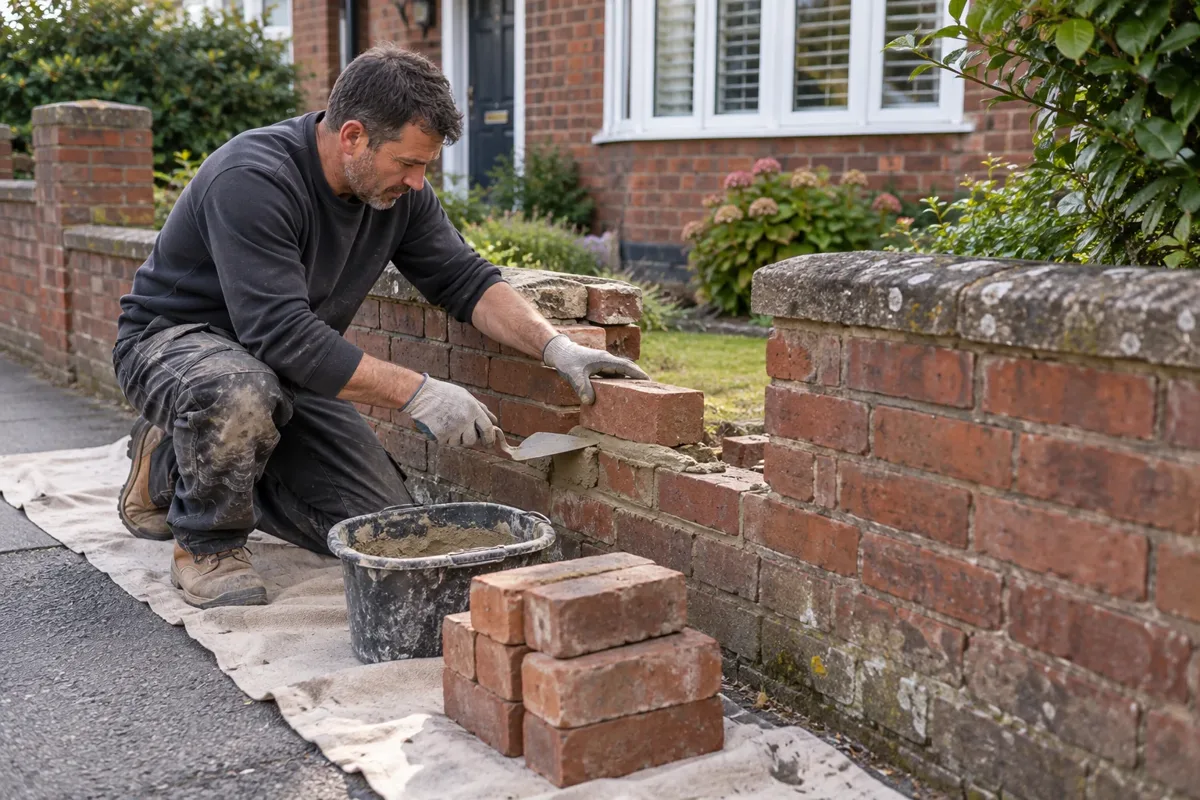 Boundary wall repairs work