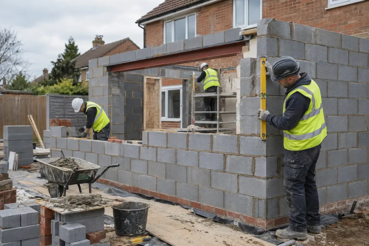 Construction work for house extensions