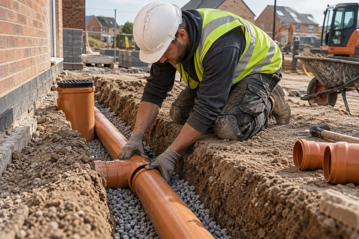 Drainage groundworks work