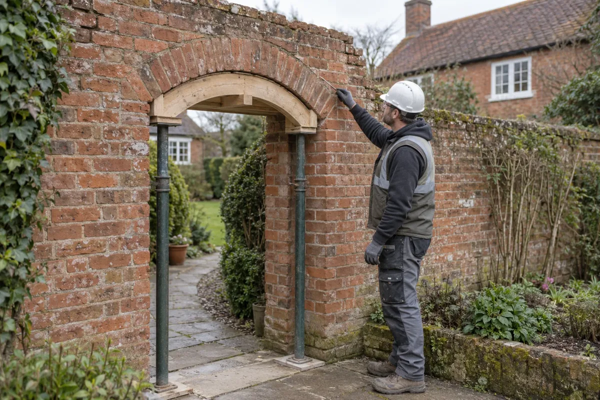 Brick arch repairs specialist at work