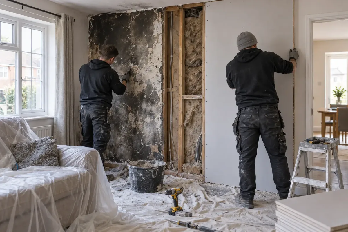 fire damage repairs service photograph