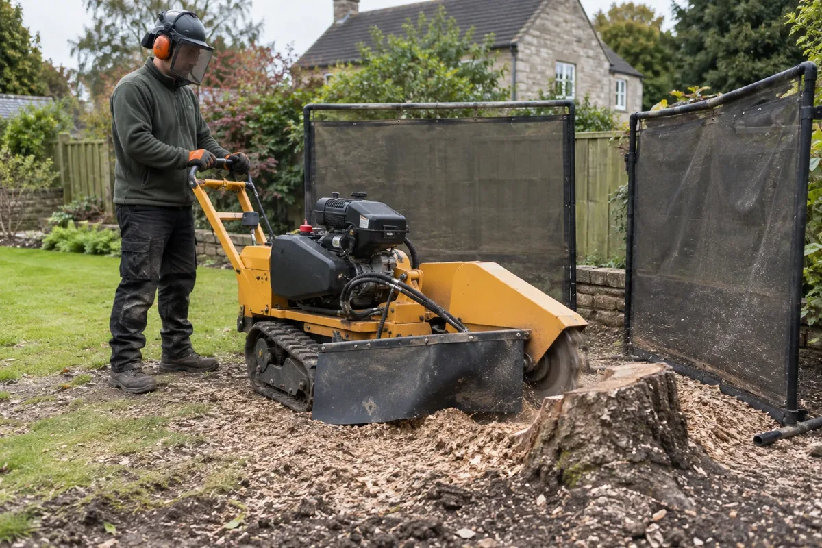 Stump grinding work
