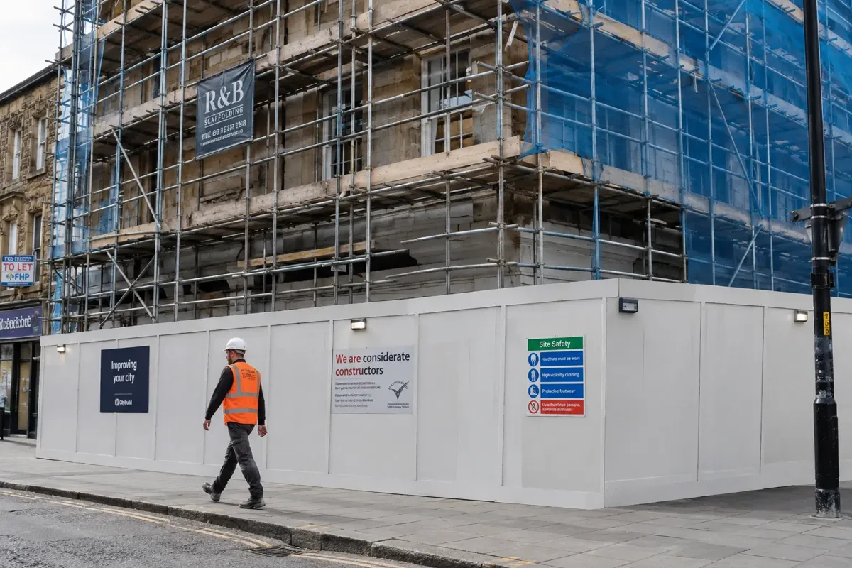Scaffold Hoarding at a secure construction site