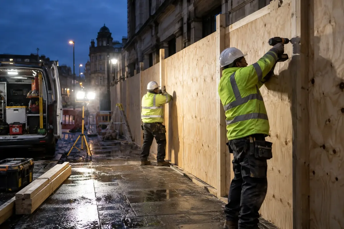 Emergency Hoarding Installation at a secure construction site